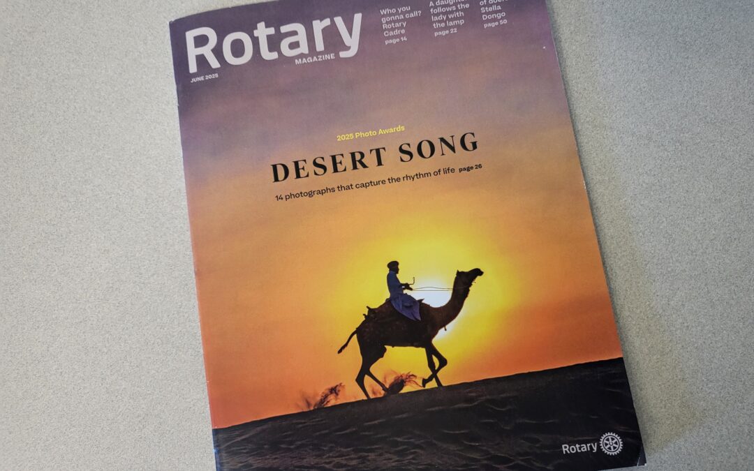 Valley of the Moon member gets the cover story for Rotary Magazine!