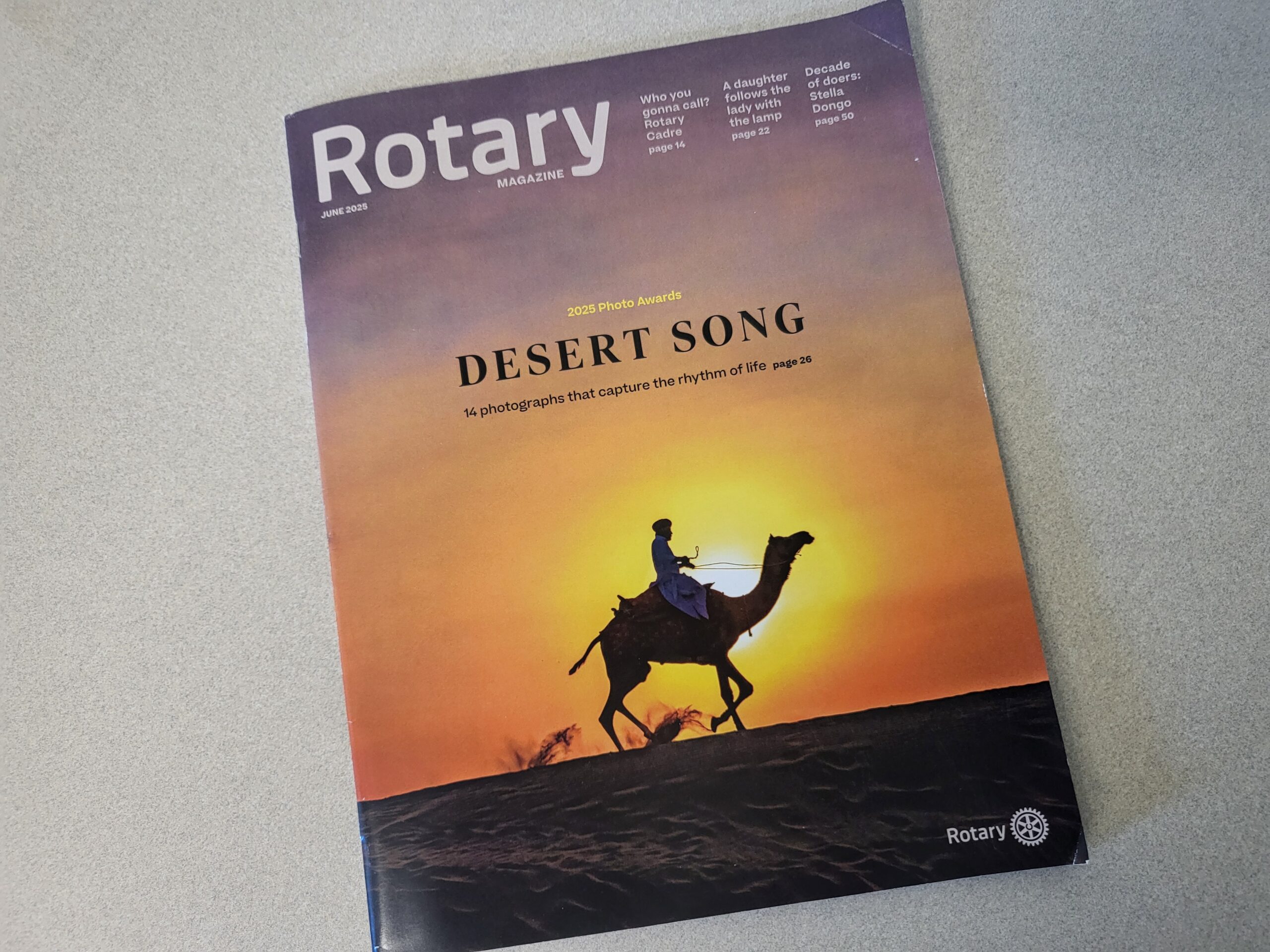 Valley of the Moon member gets the cover story for Rotary Magazine!